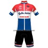 Completo Maglia + Pantaloncino con bretelle 2023 Baloise-Trek Lions Campione Olandese Manica Corta Rosso Blu Bianco